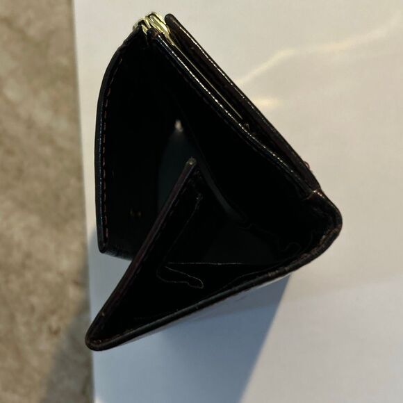 Vintage Bosca Hand Stained Hide Brown Leather Mini Wallet - Kiss Lock Coin - Picture 7 of 8